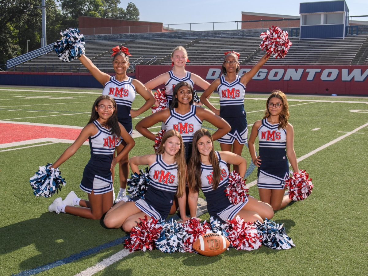 Our eighth grade squad can't wait for this season for cheering on their football team!